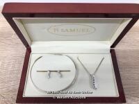 *X1 H.SAMUEL SET INCL. X1 SILVER BRACELET, X1 SILVER NECKLACE AND X1 SILVER EARRINGS [96-04/11]