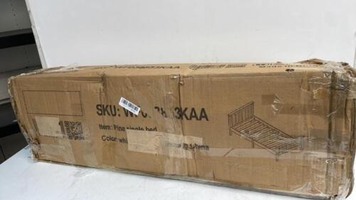 *PINE SINGLE BED IN WHITE SKU: WF038853KAA / NEW / OPEN BOX / COULD BE MISSING PARTS