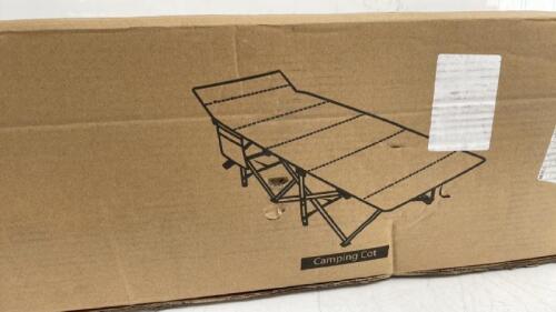 *REDCAMP CAMPING COT IN GREY WITH STEEL FRAME / OPEN BOX / MINIMAL SIGNS OF USE