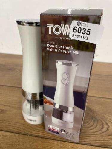*TOWER DUO ELECTRONIC SALT AND PEPPER MILL / UNTESTED / USED