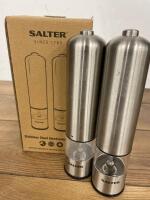 *SALTER STAINLESS STEEL ELECTRONIC MILL SET / UNTESTED / USED