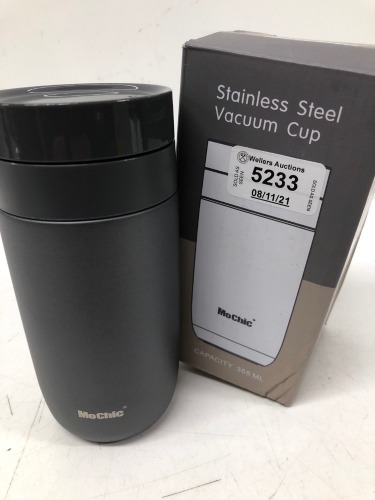 *MOCHIC CUP COFFEE THERMOS MUG INSULATED WIDE MOUTH WATER BOTTLE / APPEARS TO BE NEW - OPEN BOX [2990]