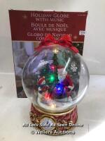 *GIANT GLASS CHRISTMAS GLOBE TABLE TOP ORNAMENT WITH LED LIGHTS & SOUNDS / NO SOUND [2991]