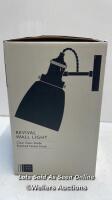 * JOHN LEWIS REVIVAL WALL LIGHT, CLEAR/POLISHED / NEW - OPENED BOX