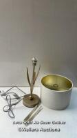 * JOHN LEWIS CLEMONT TABLE LAMP, IVORY/GOLD / COSMETIC DAMAGE - SEE IMAGE