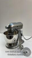 *KITCHENAID ARTISAN STAND MIXER / APPEARS NEW, OPEN BOX (SILVER) / MINIMAL SIGNS OF USE, POWERS UP, APPEARS FUNCTIONAL, NOT FULLY TESTED