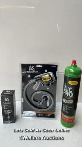 *AIR CON GAS RECHARGE KIT WITH REUSABLE TRIGGER & GAUGE & CLEANER R134A (3)