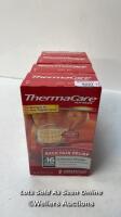 *THERMACARE LOWER BACK & HIP HEAT WRAPS / X4 BOXES, 2 WRAPS PER BOX