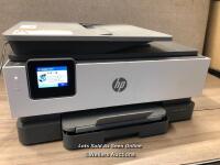 *HP OFFICEJET PRO 8022E ALL IN ONE PRINTER / POWERS UP, SIGNS OF USE, CARTRIDGE PROBLEM REPORTED