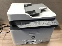 *HP COLOR LASER 179FNW PRINTER / POWERS UP, SIGNS OF USE, DAMAGED HINGE