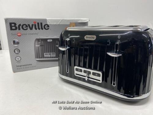*BREVILLE VTT476 IMPRESSIONS 4 SLICE TOASTER - BLACK / APPEARS TO BE NEW - OPEN BOX [2990]