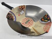 *KITCHENCRAFT WORLD OF FLAVOURS UNCOATED WOK FOR INDUCTION HOB, 30 CM / NEW [2990]