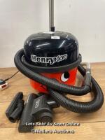 *HENRY MICRO HI-FLO VACUUM CLEANER / POWERS UP / HAS SUCTION / SIGNS OF USE