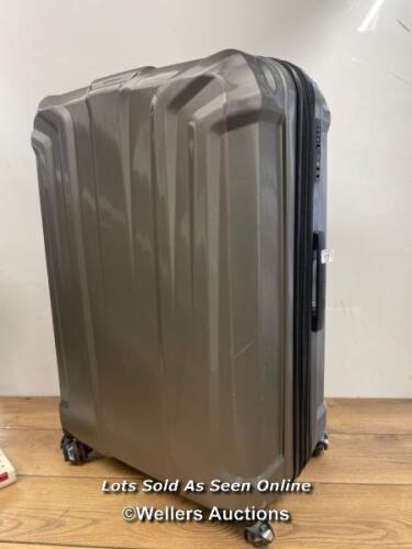 *SAMSONITE ENDURE HARDSIDE LUGGAGE / SHELL HAS CRACK / HANDLES, WHEELS AND ZIPS IN GOOD CONDITION / COMBINATION LOCKED