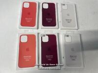 *6X IPHONE 12 MINI SILICONE CASE / ASSORTED COLOURS / NEW