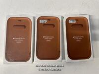 *3X IPHONE 12 PRO MAX LEATHER SLEAVE / BROWN / NEW
