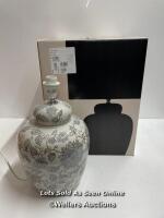 * JOHN LEWIS EMILY CERAMIC TABLE LAMP / MINIMAL SIGNS OF USE / DAMAGED BULB CONNECTION