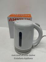 * JOHN LEWIS ANYDAY KETTLE, 1.5L, WHITE / SIGNS OF USE /POWERS UP NOT FULLY TESTED