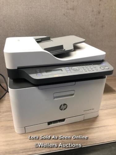 *HP COLOR LASER 179FNW PRINTER / POWERS UP, SIGNS OF USE / UT