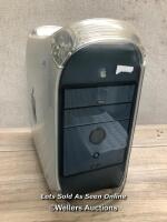VINTAGE POWER MAC G4, POWERS UP, NOT FULLY TESTED, WITHOUT CABLES, MONITOR OR KEYBOARD