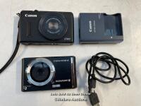 *BAG OF X1 CANON POWERSHOT S100 DIGITAL CAMERA MODEL PC1675 (463032006468) INCL. X1 BATTERY CHARGER, X1 BATTERY, CASE AND X1 AGFAPHOTO DIGITAL CAMERA MODEL COMPACT CAM DC5500 INCL. CASE / STAFF REF. B [251-24/11]