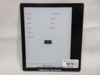 *AMAZON KINDLE OASIS 9TH GEN / S8IN4O / POWERS UP & APPEARS FUNCTIONAL