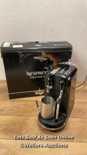 *SAGE NESPRESSO CREATISTA COFFEE MACHINE / POWERS UP, SIGNS OF USE
