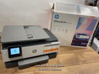 *HP OFFICEJET PRO 8022E ALL IN ONE PRINTER / POWERS ON/SOME SIGNS OF USE/WITH CARTRIDGE'S/NOT FULLY TESETED