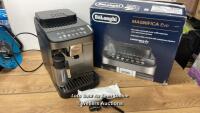 *DE'LONGHI MAGNIFICA EVO BEAN TO CUP COFFEE MACHINE, ECAM290.81.TB WITH 7 ONE TOUCH COFFEE RECIPES / POWERS UP, SIGNS OF USE