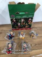 *DISNEY ORNAMENTS CHRISTMAS ORNAMENT SET / 10X IN SET, ALL APPEAR IN GOOD CONDITION