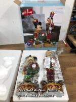 *15" DISNEY MICKEY & GOOFY NUTCRACKERS SET WITH LED LIGHTS & SOUNDS / MINIMAL SIGNS OF USE, BOTH IN GOOD CONDITION