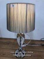 *CRYSTAL GLASS TABLE LAMP / WITHOUT SHADE SECURING WASHER / MINIMAL SIGNS OF USE