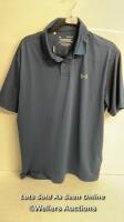 *GENTS NEW UNDER ARMOUR NAVY POLO SHIRT- LG