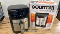 *GOURMIA 6.7L DIGITIAL AIR FRYER / MINIMAL IF ANY SIGNS OF USE/POWERS ON/NOT FULLY TESTED