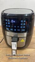 *GOURMIA 5.7L DIGITAL AIR FRYER WITH 12 ONE TOUCH COOKING FUNCTIONS / POWERS ON RUNNING/MINIMAL SIGNS OF USE