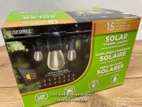*SUNFORCE SOLAR STRING LIGHTS / APPEARS NEW OPENED BOX