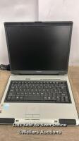 *TOSHIBA EQUIUM L100-186 LAPTOP / SEE IMAGES FOR SPEC DETAILS / POWERS UP - NOT FULLY TESTED / NO HDD / INCLUDES CHARGER & POWER CABLE / MINIMAL SIGNS OF USE / STAFF REF: A