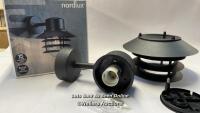 *NORDLUX VEJERS OUTDOOR WALL LANTERN / NEW OPENED BOX, DAMAGED GLASS / STAFF REF: B
