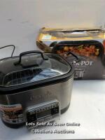 *CROCK-POT CSC024 5.6L DIGITAL SLOW AND MULTI COOKER / POWERS UP / DISPLAY NOT WORKING PROPERLY / SIGNS OF USE / NEEDS A CLEAN / OPEN BOX