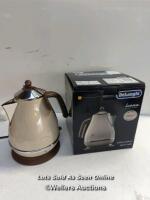 *DE'LONGHI KBOV3001BG VINTAGE ICONIA KETTLE / INTERMITTENT POWER / POWER CAME ON INITIALLY BUT THEN COULDN'T GET IT TO COME BACK ON / MINIMAL SIGNS OF USE / OPEN BOX