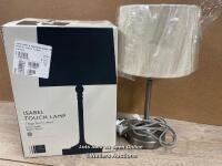 *JOHN LEWIS ISABEL TOUCH TABLE LAMP / MINIMAL IF ANY SIGNS OF USE / LOCATION: C