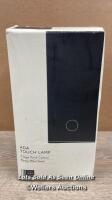 *JOHN LEWIS ADA MARBLE TOUCH LAMP / NEW , DAMAGED SHADE / LOCATION: C
