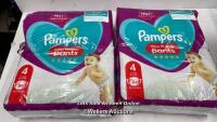 *2X PAMPERS BABY DRY - SIZE 4 / 84 PER PACK / ONE PACK OPEN