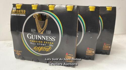 *11X GUINNESS FOREIGN EXTRA STOUT BREWED IN NIGERIA / 325ML / 7.5% / 2 PACKS OF 4 BOTTLES & 1 OF 3