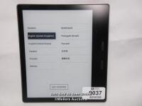 *AMAZON KINDLE OASIS / 9TH GEN / S8IN4O / POWERS UP & APPEARS FUNCTIONAL