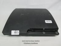 *SONY PLAYSTATION 3 SLIM CONSOLE / CECH-2003A SERIAL: 02-27453620-1385732 INCL. X1 FIFA15 GAME / POWERS UP & APPEARS FUNCTIONAL