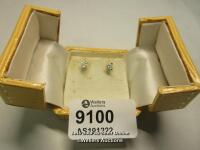 *PAIR OF 18CT GOLD WITH DIAMONDS EARRINGS INCL. BOX