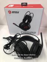 *MSI S37-2100911-SV1 GAMING HEADSET / POWERS UP AND FUNCTIONAL, MINIMAL SIGNS OF USE