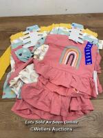 4X CHILDRENS NEW PEKKLE 4 PC. CLOTHING SETS INCL. 12M, 4T & 3T