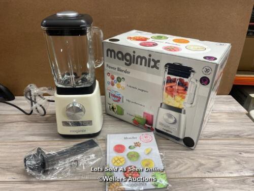 *MAGIMIX POWER BLENDER / BLACK / POWERS UP & APPEARS FUNCTIONAL, MINIMAL IF ANY SIGNS OF USE [LOCATION: D]
